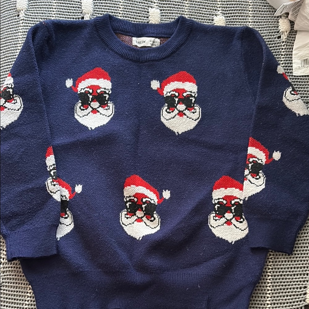 Navy Blue Santa Sweater